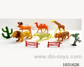 6pcs animals set in PP bag with header