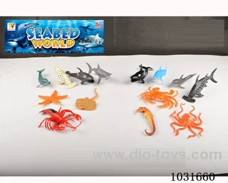 7pcs animals set  2sets mixed loadingin PP bag with header