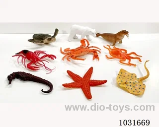 9pcs animals set in PP bag with header