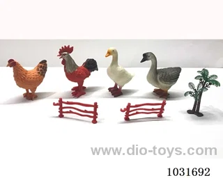 4pcs animals set in PP bag with header