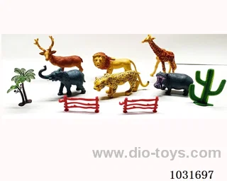 6pcs animals set in PP bag with header