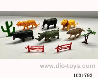 6pcs animals set in PP bag with header