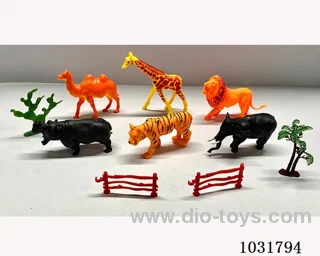 6pcs animals set in PP bag with header