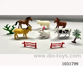6pcs animals set in PP bag with header