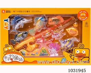 Fishing toys in window box