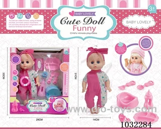 doll set with movable eyes &IC 2color mixed loading in window box