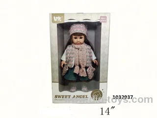 14 inch straight foot cotton body girl suit+gloves
