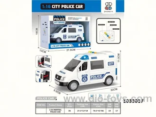 1：16 frictional police car toy with light &music in  display box