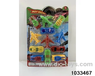 Sliding toy set in blister