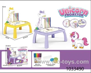Unicorn projection table (3 slides)in color box