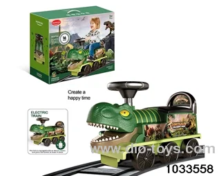Electric dinosaur children's train with light，music，tracks
