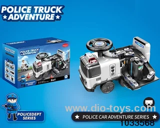 free wheel police children car with light，storytelling
