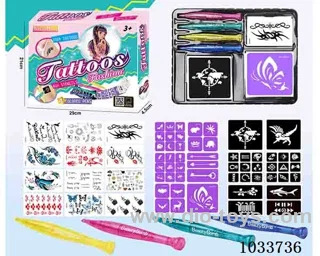 children's Tattoo kit with pen  in Blister card