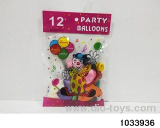12pcs 10-inch balloons in opp bag