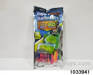 Three bundles of water balloons in opp bag