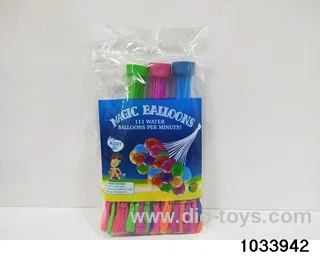 Three bundles of water balloons in opp bag
