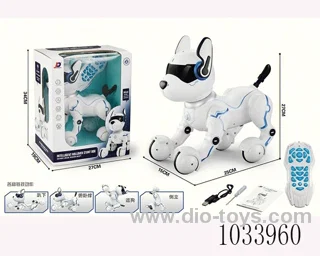 RC smart stunt Dog (button version) include battery with music in window box