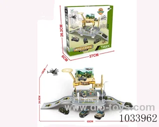 Military rail car park in color box