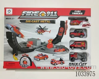 Fire track parking lot in window box