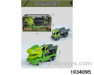 Dinosaur inertia trailer in window box