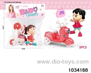 Cartoon figures with motorcycles in PP bag with header
