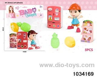 Cartoon figures with refrigerators in PP bag with header
