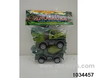 Sliding dinosaur engineering vehicle in PP bag with header