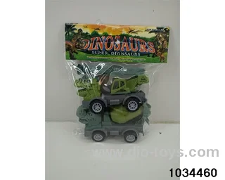 Sliding dinosaur engineering vehicle in PP bag with header