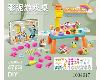 47pcs Color clay table DIY set in color box