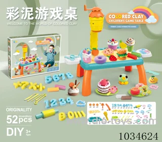 52pcs Color clay table DIY set in color box