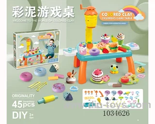 45pcs Color clay table DIY set in color box