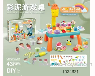 43pcs Color clay table DIY set in color box