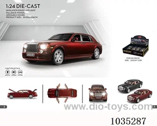 1:24 pull back alloy car W L/M in display box