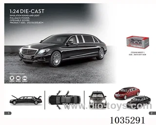 1:24 pull back alloy car W L/M in window box