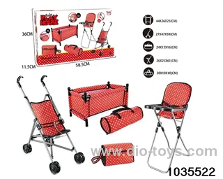 Plastic stroller, Bed, dining chair, school bag, handbag