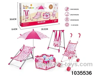 Plastic stroller,Beach Chair, Umbrella, Fence, 6 Ocean Balls, Swing