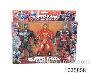 3pcs Hero figure with weapon &light in Color box