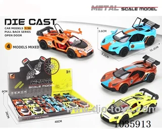 1:36 pull back alloy with sound &light 2sets 4color mixed loading  in display box