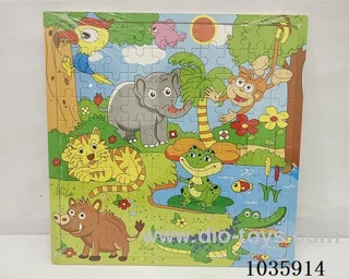 100pcs Wooden puzzle in Plastic film