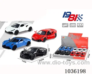 1:43 pullback alloy car 2sets mixed loading in display box