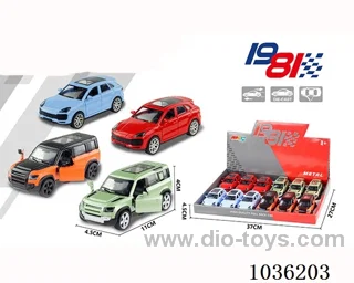 1:43 pullback alloy car 2sets mixed loading in display box