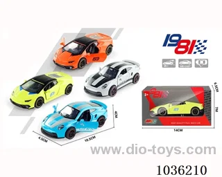 1:43 pullback alloy car 2sets mixed loading in window  box