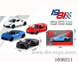 1:43 pullback alloy car 2sets mixed loading in window  box
