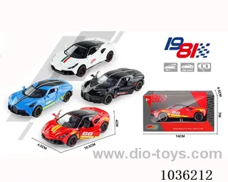 1:43 pullback alloy car 2sets mixed loading in window  box
