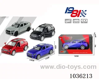 1:43 pullback alloy car 2sets mixed loading in window  box