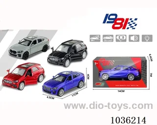 1:43 pullback alloy car 2sets mixed loading in window  box