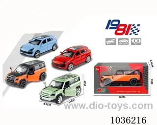 1:43 pullback alloy car 2sets mixed loading in window  box