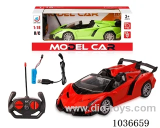 1:18 4ch RC car with light  2color mixed loading not include battery