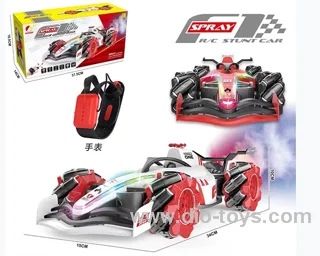 RC car with watch &light&music&spray 2color mixed loading  in  color box