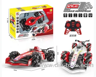 9ch  RC car with light&music&spray 2color mixed loading  in  window box